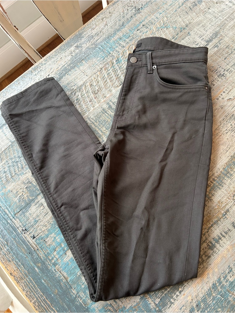 Quince Men's Slim Jeans in Charcoal Dark Gray, Soft